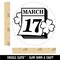March 17 Saint Patricks Day Shamrock Clover Holiday Calendar Date Rubber Stamp for Stamping Crafting Planners